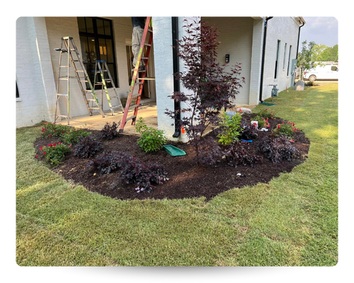 flowerbed and sod installation